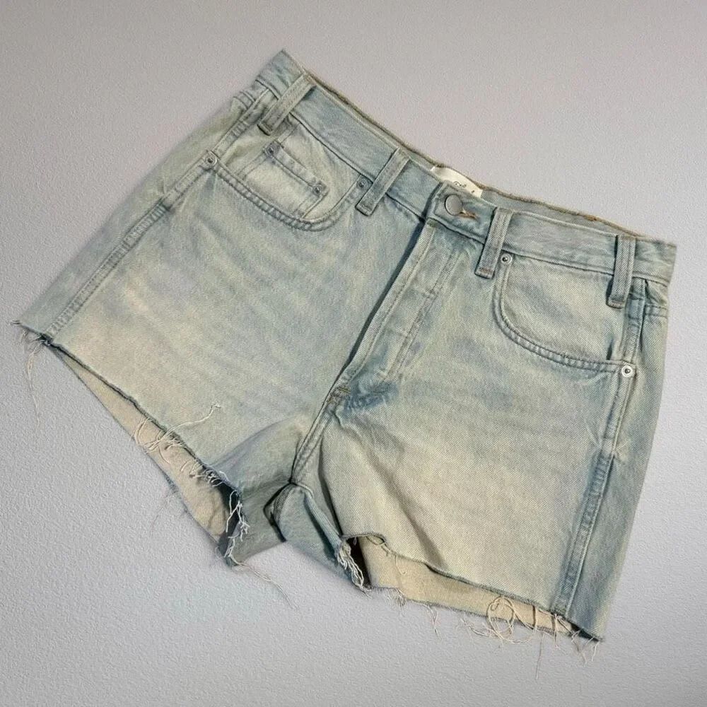 Universal Thread High Rise Mini Shorts Denim Cutoff Vintage Button Fly Midi 8